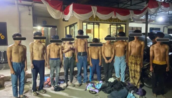 Polres Tanah Karo Bubarkan Tawuran Remaja di Tugu Bambu Runcing, 10 Orang Diamankan