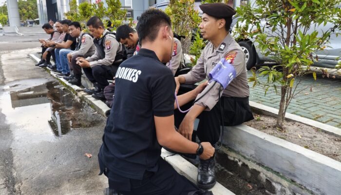 Dukung Tugas Pam Aksi Damai, Sidokkes Polresta Palangka Raya Cek Kondisi kesehatan Personel