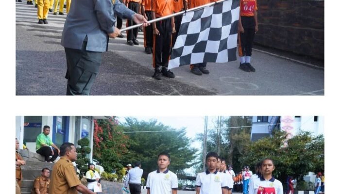 Perlombaan Gerak Jalan Campuran Tingkat SD dan SMP Dalam Rangka Memeriahkan HUT RI 80 
