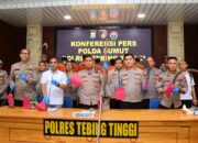 Konferensi Pers, Polres Tebing Tinggi Ungkap Kronologis Tawuran Maut