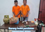 Polisi ringkus 2 pria pelaku pemurnian dan penjualan emas ilegal