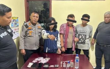 Kapolsek Simpang Empat Gercep, Tiga Penyalahguna Narkoba Diamankan di Huntap Ture-ture
