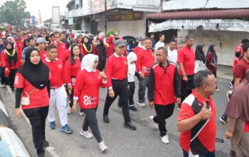 Jalan Sehat HUT PMI ke-81 Berlangsung Meriah, Polres Labuhanbatu Pastikan Aman
