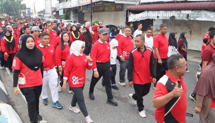 Jalan Sehat HUT PMI ke-81 Berlangsung Meriah, Polres Labuhanbatu Pastikan Aman